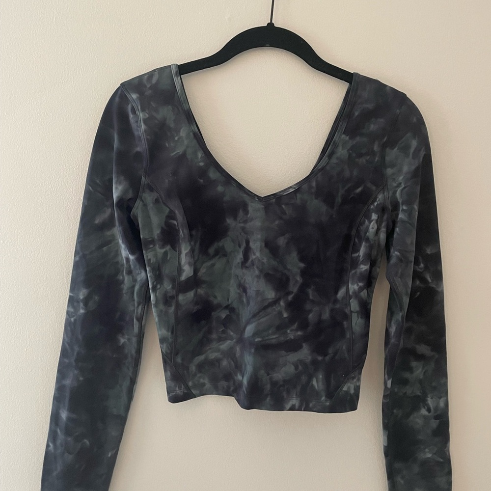 lululemon Align Long Sleeve Shirt Diamond Dye Silver Blue Tie-dye